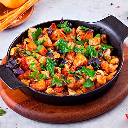 Chicken Kavurma with Mushrooms