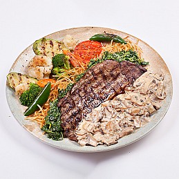 Beef with mushroom sauce