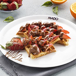 Waffle with Milk and Chocolate