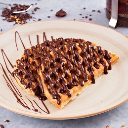 Waffle with dark chocolate