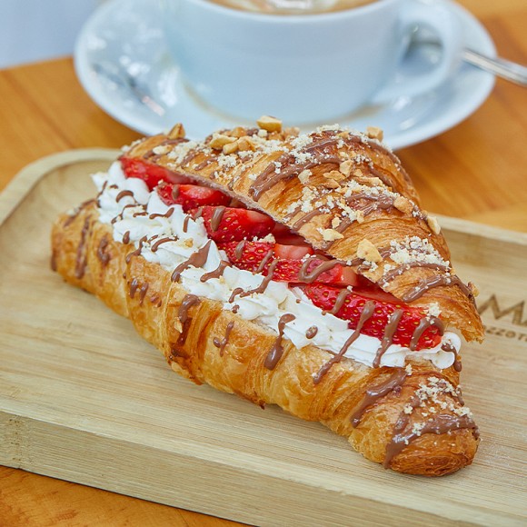 Croissant with strawberries